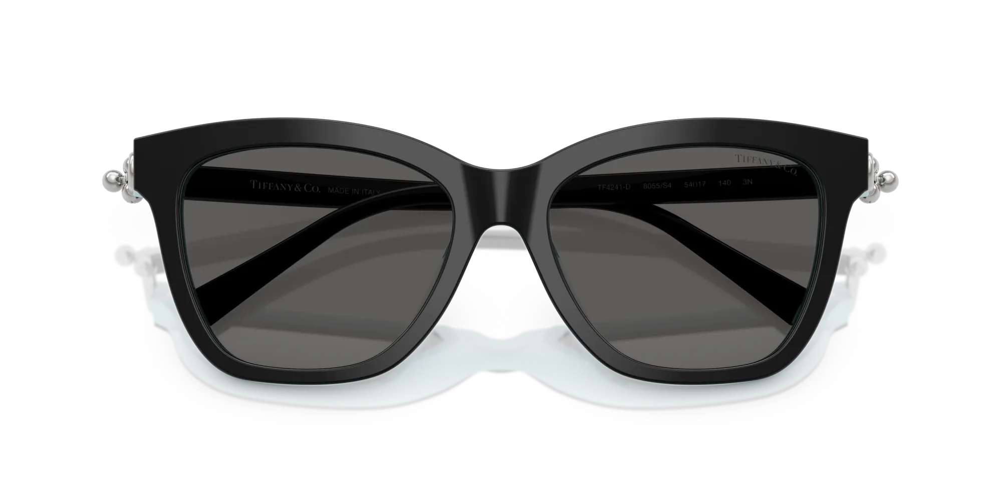Tiffany TF4241D 8055S4 Occhiali da sole Acetato Nero Grigio Squadrata Normale - immagine 2