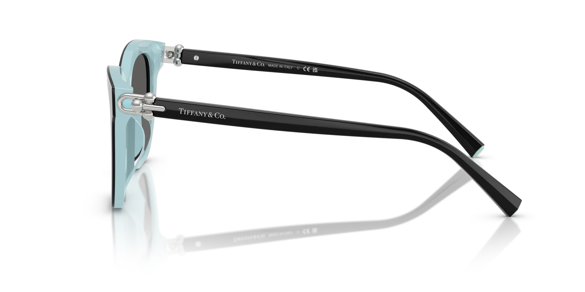 Tiffany TF4241D 8055S4 Occhiali da sole Acetato Nero Grigio Squadrata Normale - immagine 4