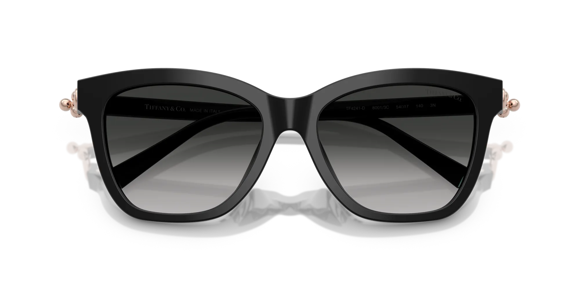 Tiffany TF4241D 80013C Occhiali da sole Acetato Nero Grigio Squadrata Normale Sfumato - immagine 2