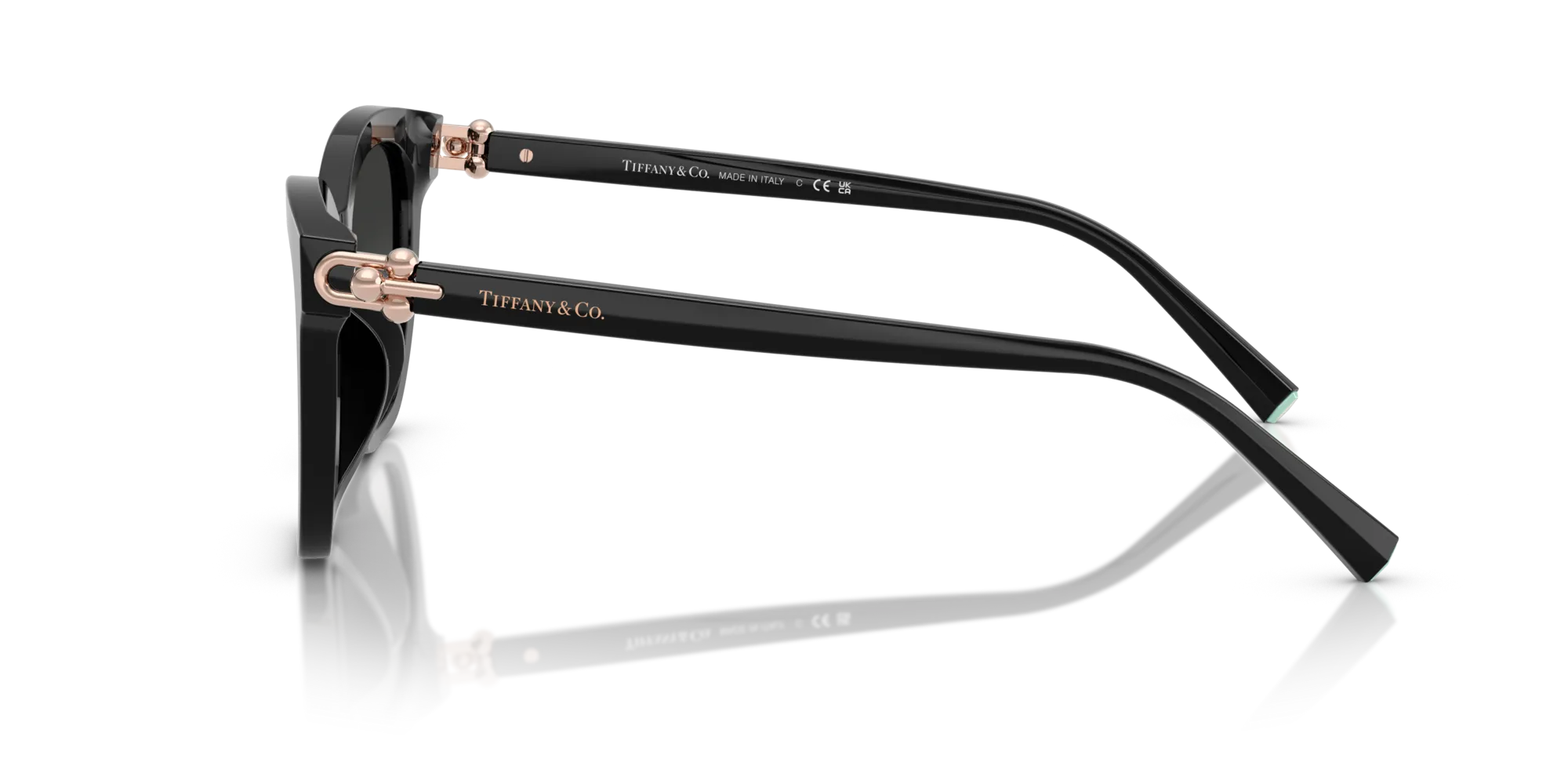 Tiffany TF4241D 80013C Occhiali da sole Acetato Nero Grigio Squadrata Normale Sfumato - immagine 4