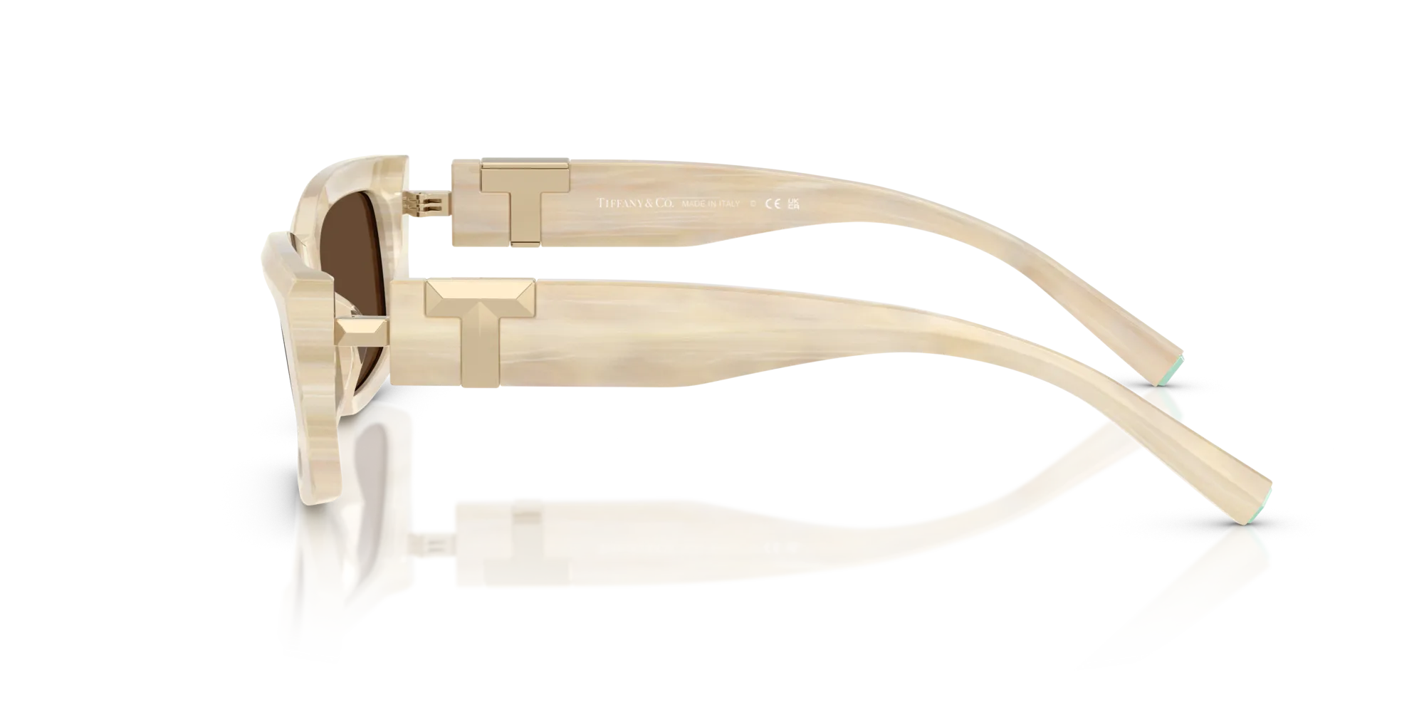 Tiffany TF4240U 84313G Occhiali da sole Acetato Beige Marrone Squadrata Normale - immagine 4