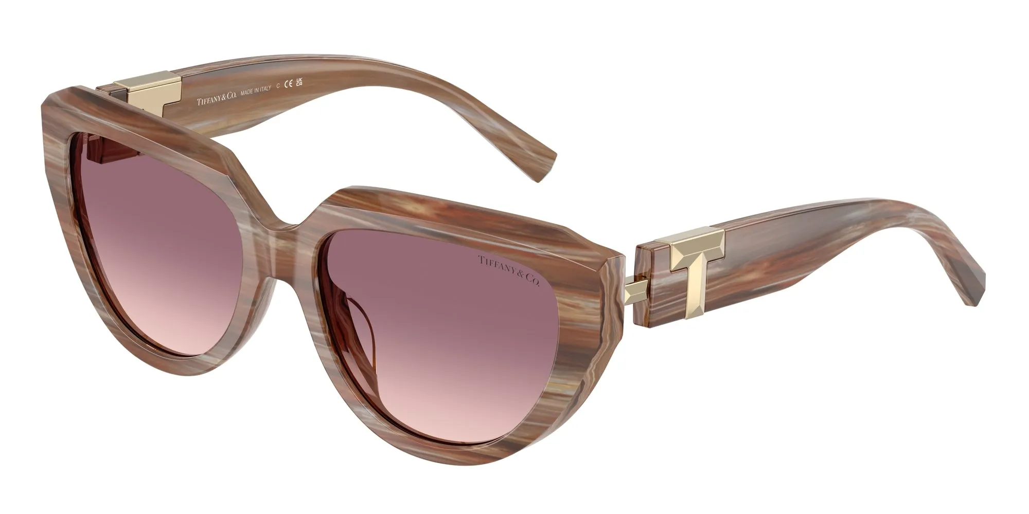 Tiffany TF4238U 84358D Occhiali da sole Acetato Marrone Rosa Pillow Normale Sfumato - immagine 1