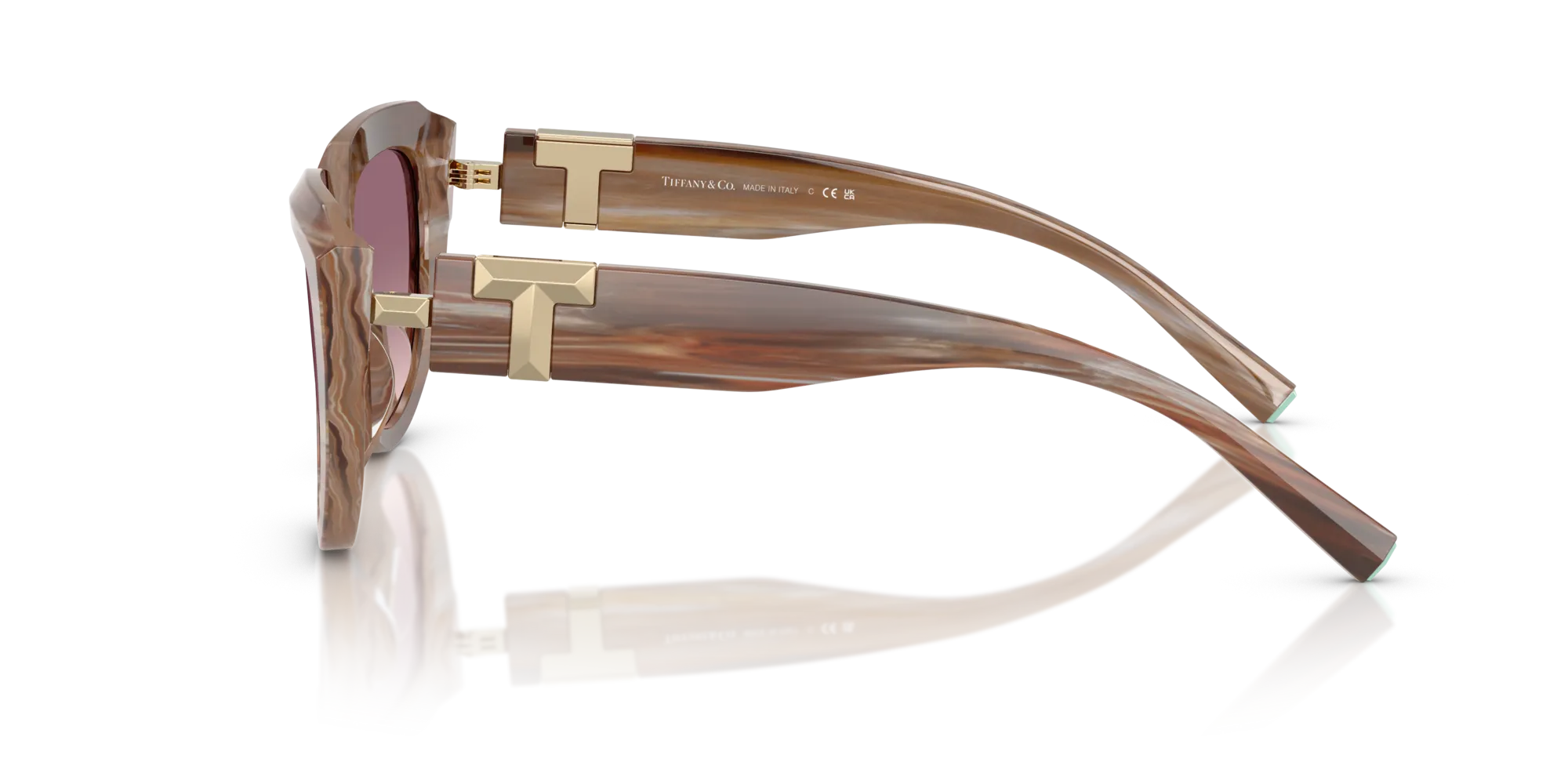 Tiffany TF4238U 84358D Occhiali da sole Acetato Marrone Rosa Pillow Normale Sfumato - immagine 4
