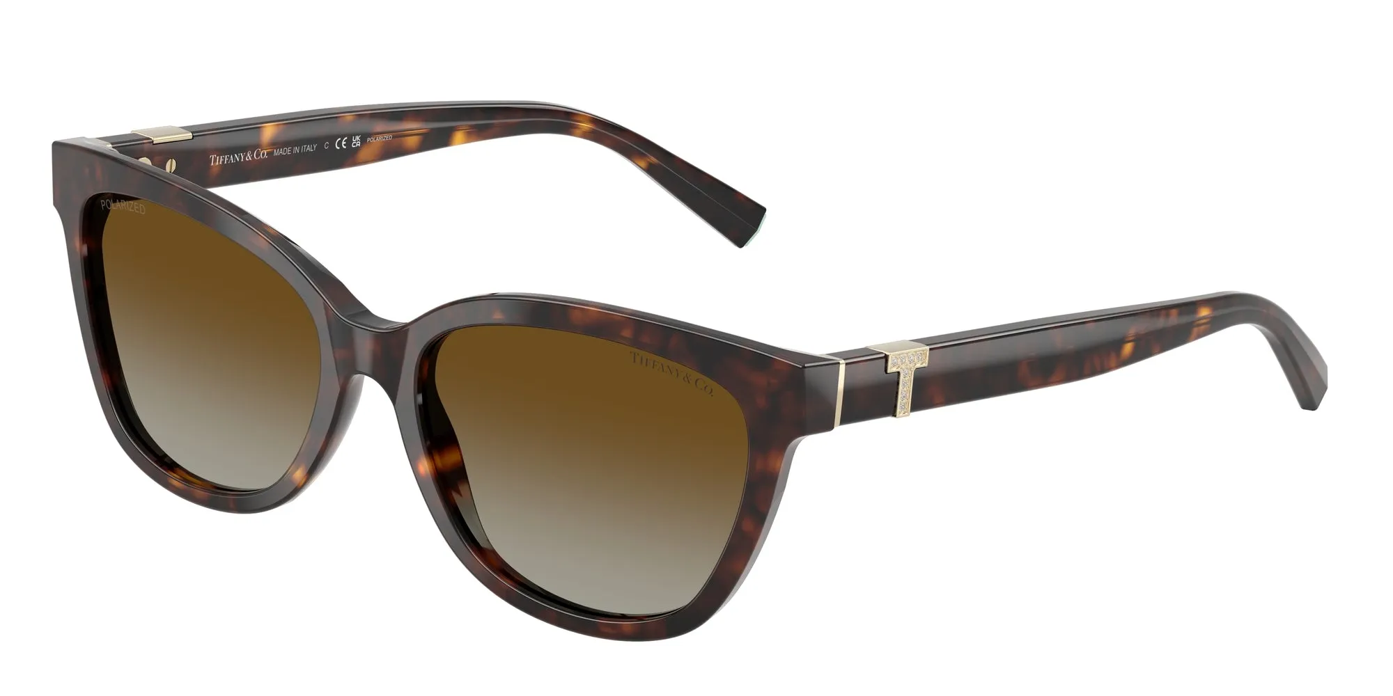 Tiffany TF4237B 8015T5 Occhiali da sole Acetato Tartaruga Marrone Cat Eye Polarizzata Sfumato - immagine 1