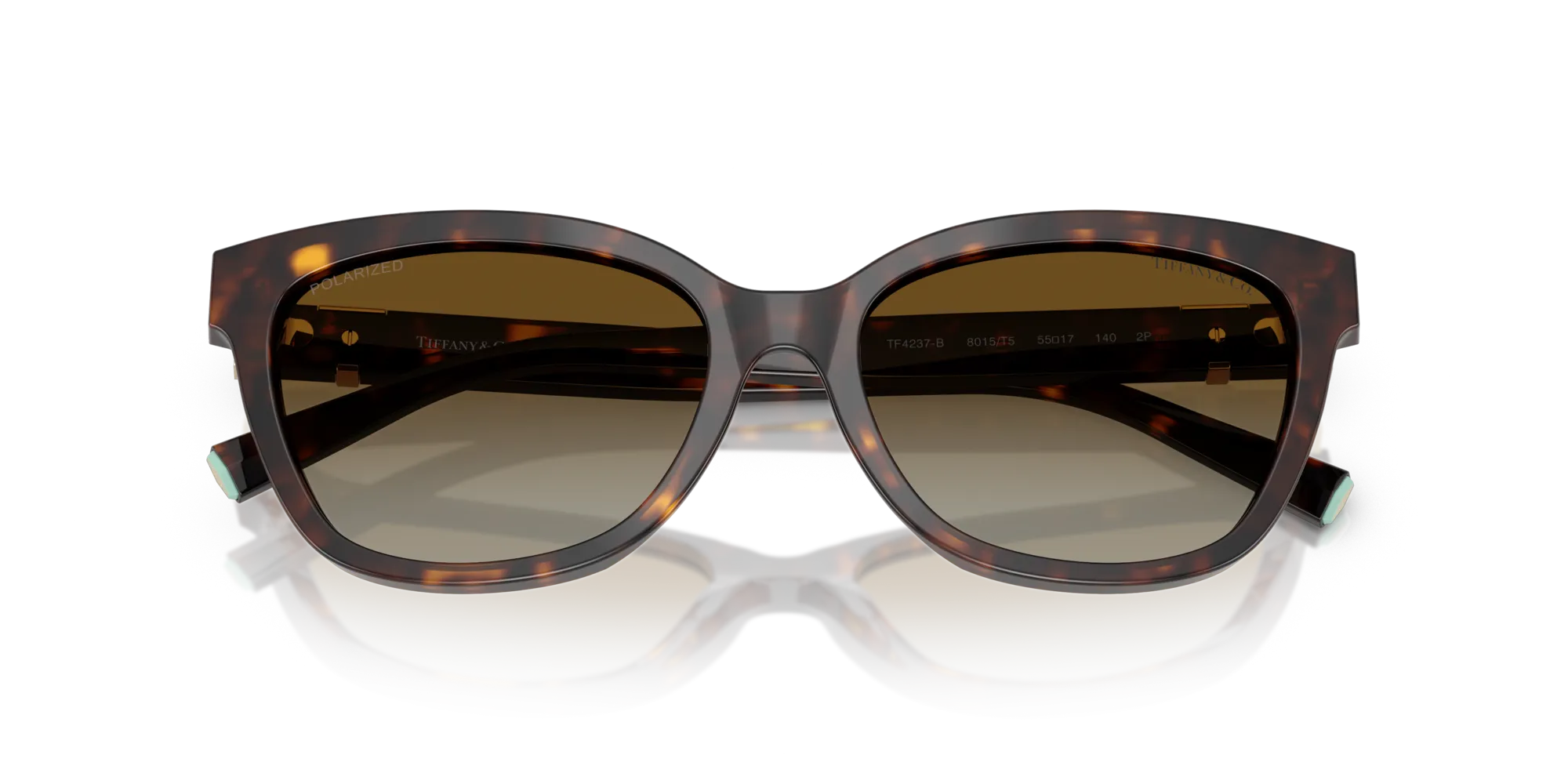 Tiffany TF4237B 8015T5 Occhiali da sole Acetato Tartaruga Marrone Cat Eye Polarizzata Sfumato - immagine 2