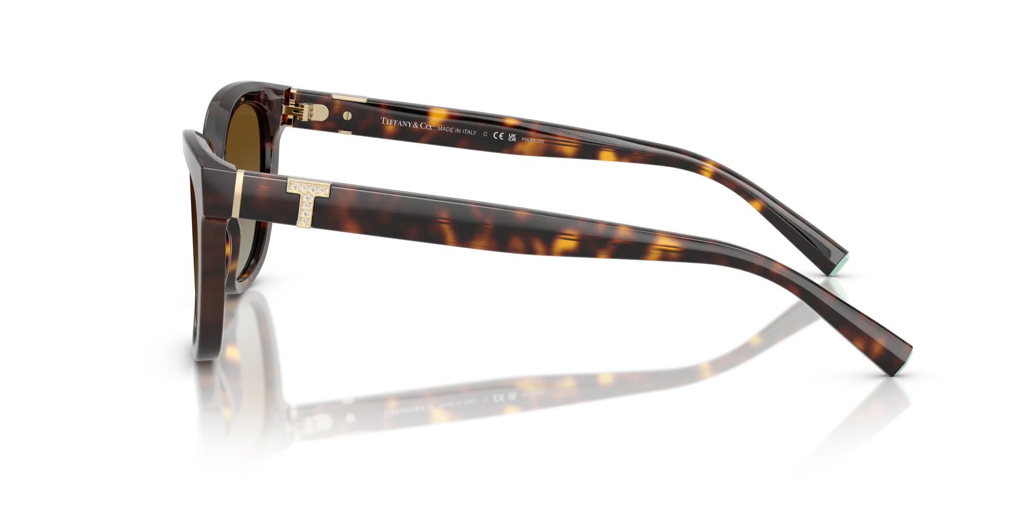Tiffany TF4237B 8015T5 Occhiali da sole Acetato Tartaruga Marrone Cat Eye Polarizzata Sfumato - immagine 4
