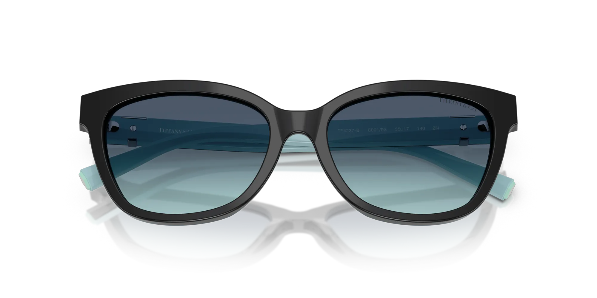 Tiffany TF4237B 80019S Occhiali da sole Acetato Nero Blu Cat Eye Normale Sfumato - immagine 2