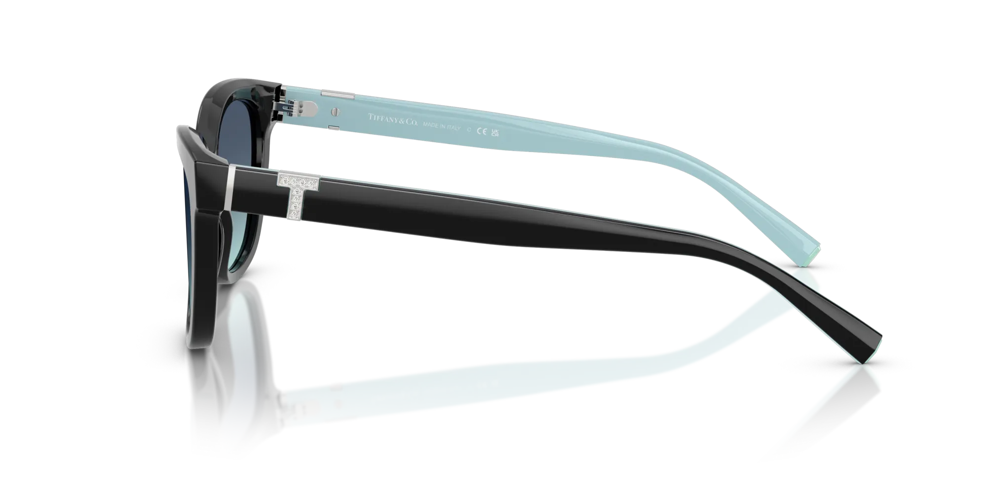 Tiffany TF4237B 80019S Occhiali da sole Acetato Nero Blu Cat Eye Normale Sfumato - immagine 4
