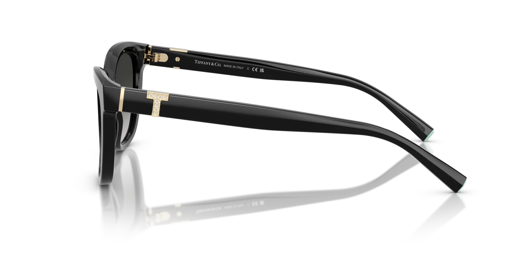 Tiffany TF4237B 80013C Occhiali da sole Acetato Nero Grigio Cat Eye Normale Sfumato - immagine 4