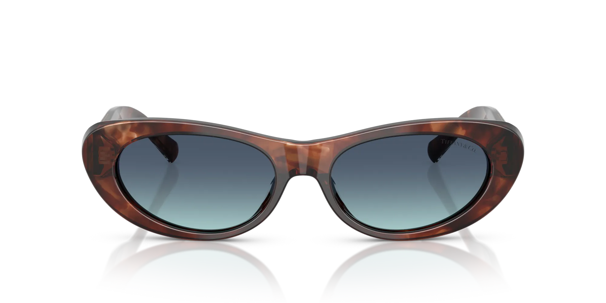 Tiffany TF4236U 84219S Occhiali da sole Acetato Marrone Blu Rotonda Normale Sfumato - immagine 3