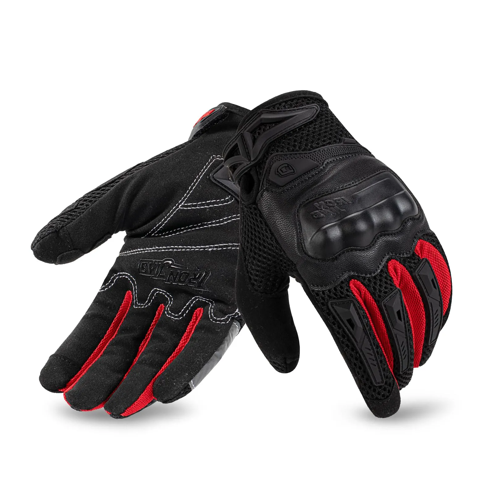 IRON JIA’S Guanti Moto Uomo Estivi Touch screen Leggero Impermeabile Traspirante Confortevole,Protezione a Guscio Duro Attrezzatura da Moto Resistente all'usura Motociclismo e alpinismo Rosso-XL - immagine 1