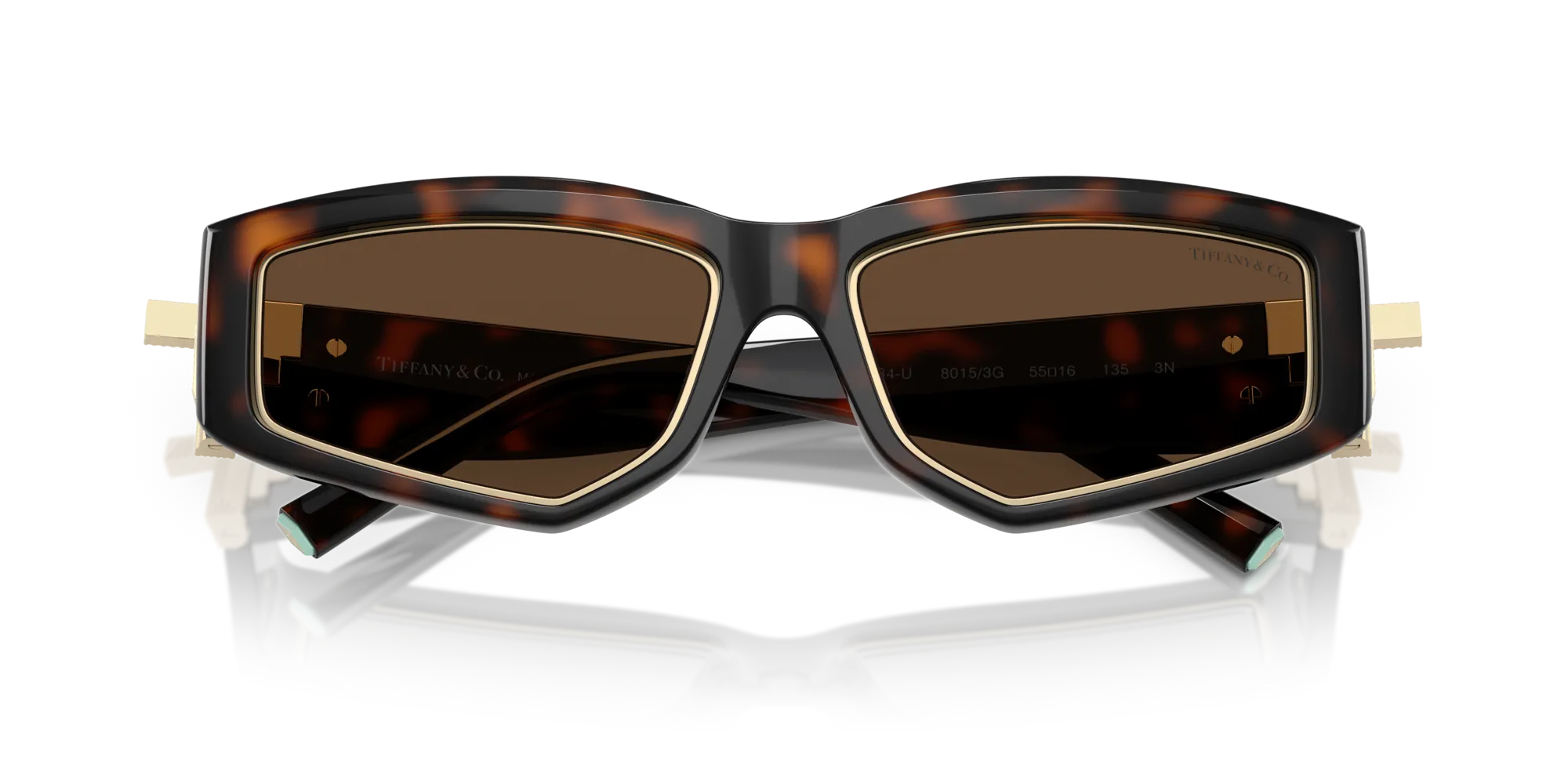 Tiffany TF4234U 80153G Occhiali da sole Iniettato Tartaruga Marrone Geometrica Normale - immagine 2