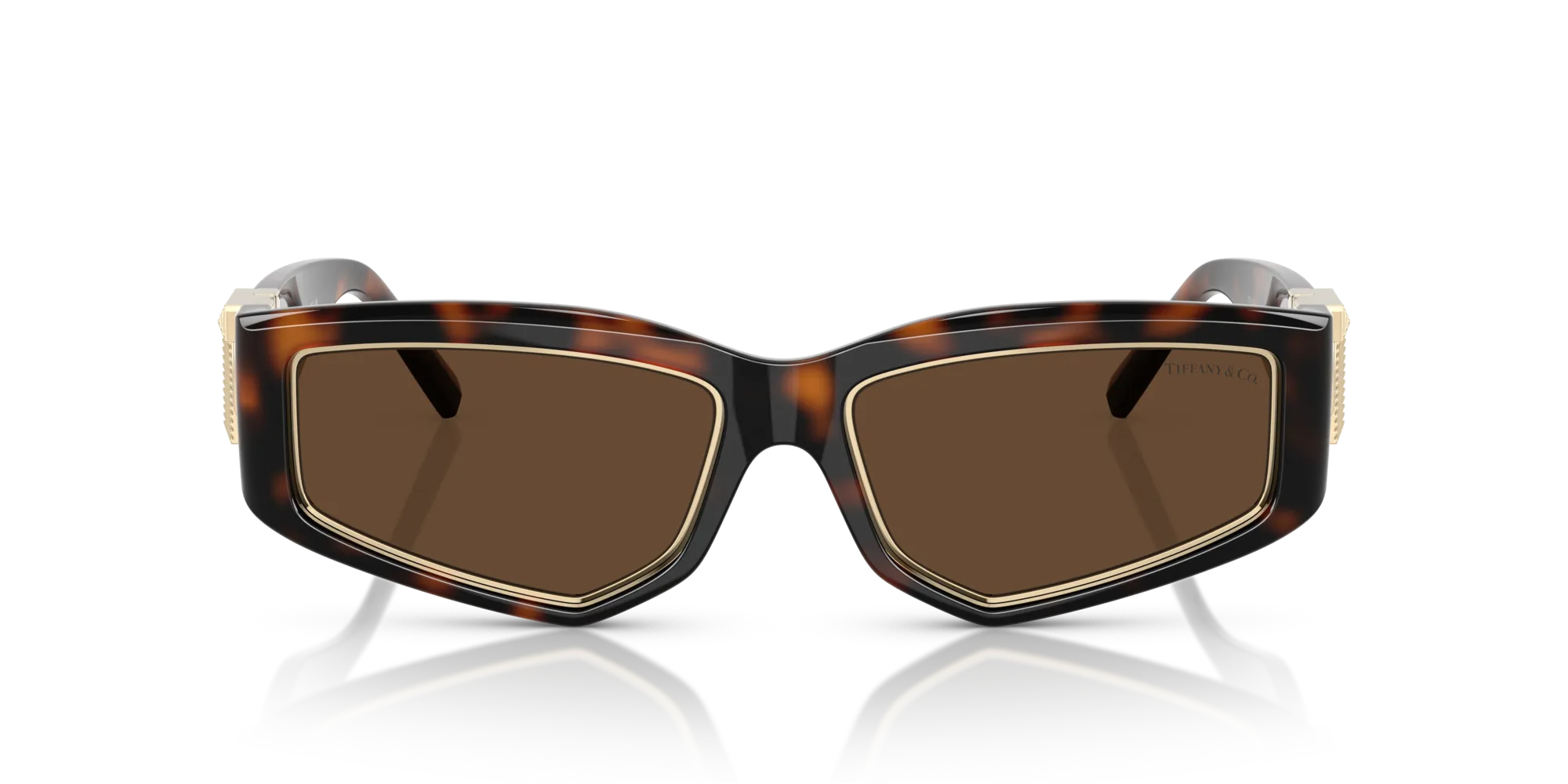 Tiffany TF4234U 80153G Occhiali da sole Iniettato Tartaruga Marrone Geometrica Normale - immagine 3