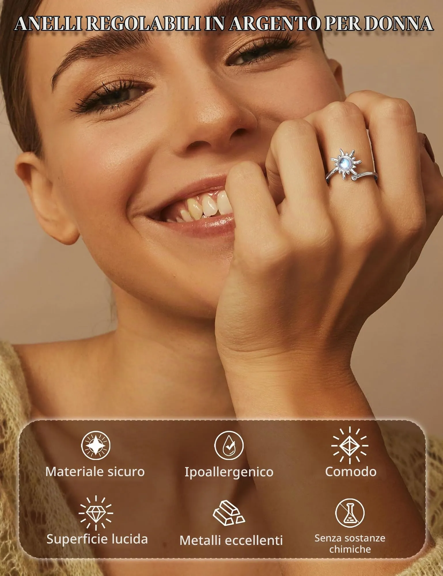 MILACOLATO Anello Antistress Regolabile Donna - immagine 5