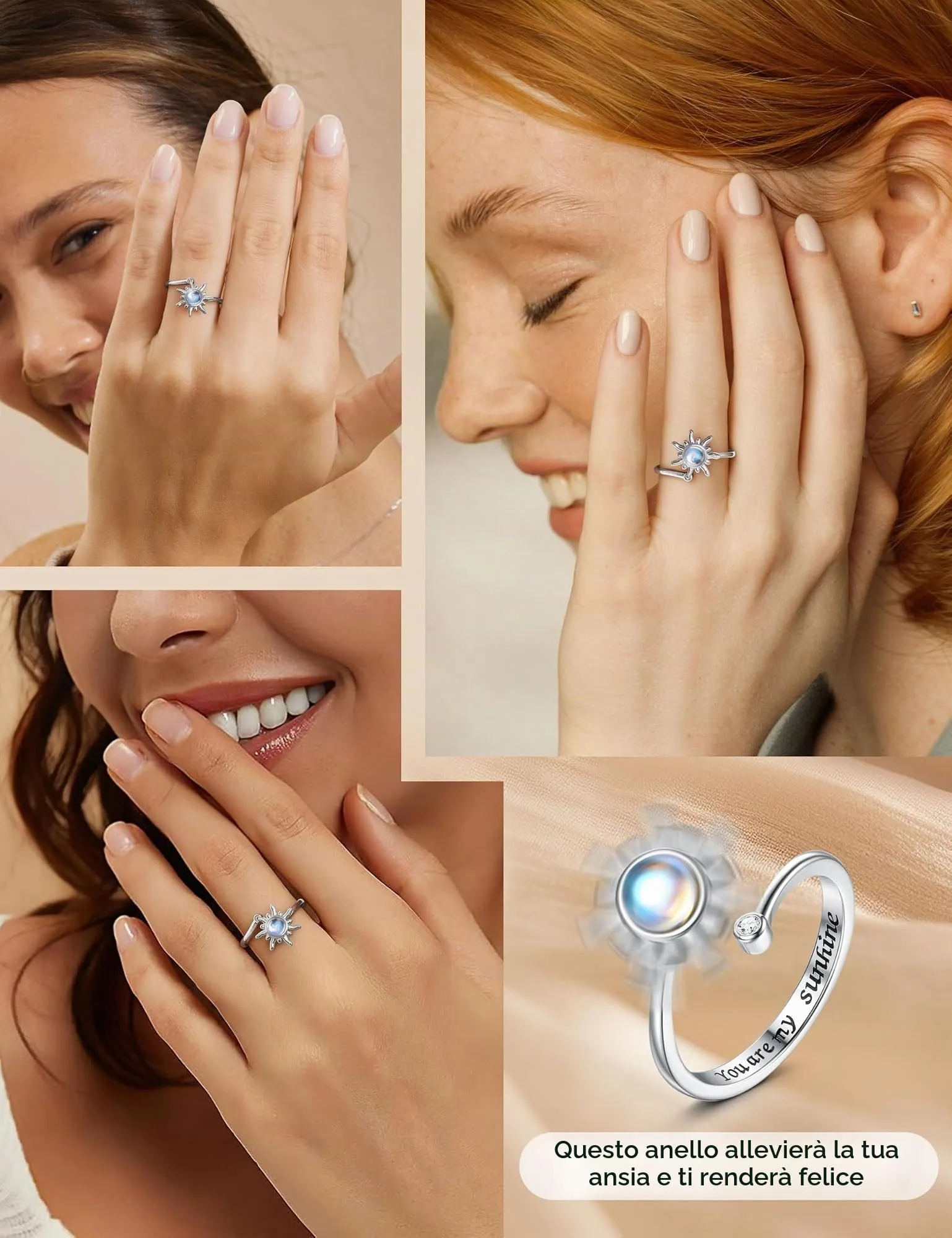 MILACOLATO Anello Antistress Regolabile Donna - immagine 6