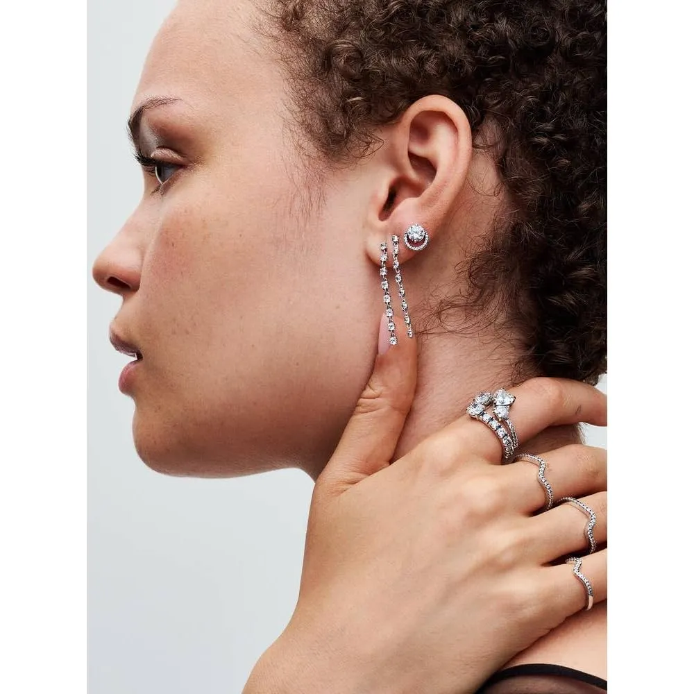 PANDORA Timeless Anello con doppio cuore in argento Sterling con zirconia cubica trasparente, 52 - immagine 3