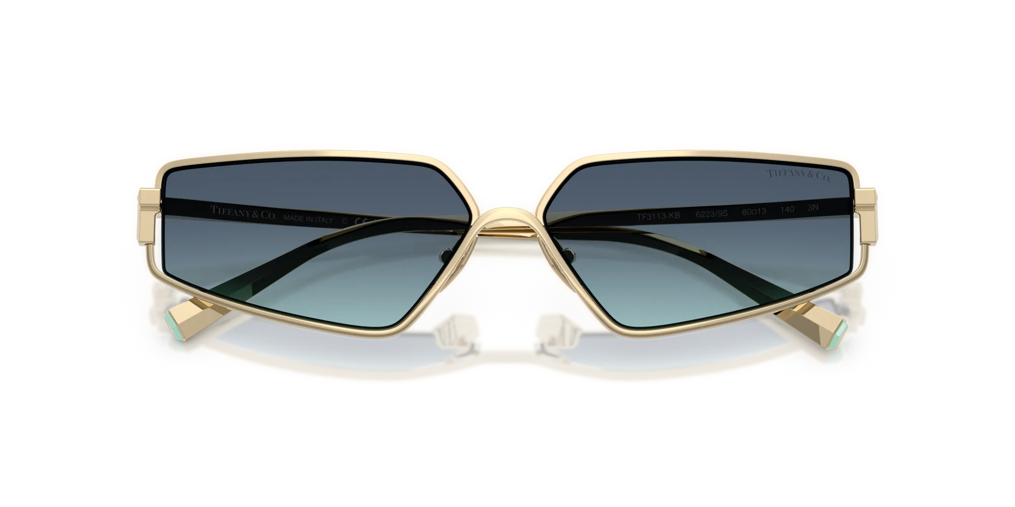 Tiffany TF3113KB 62239S Occhiali da sole Metallo Oro Blu Geometrica Normale Sfumato - immagine 2