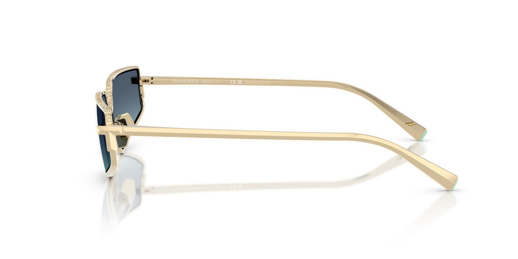 Tiffany TF3113KB 62239S Occhiali da sole Metallo Oro Blu Geometrica Normale Sfumato - immagine 4