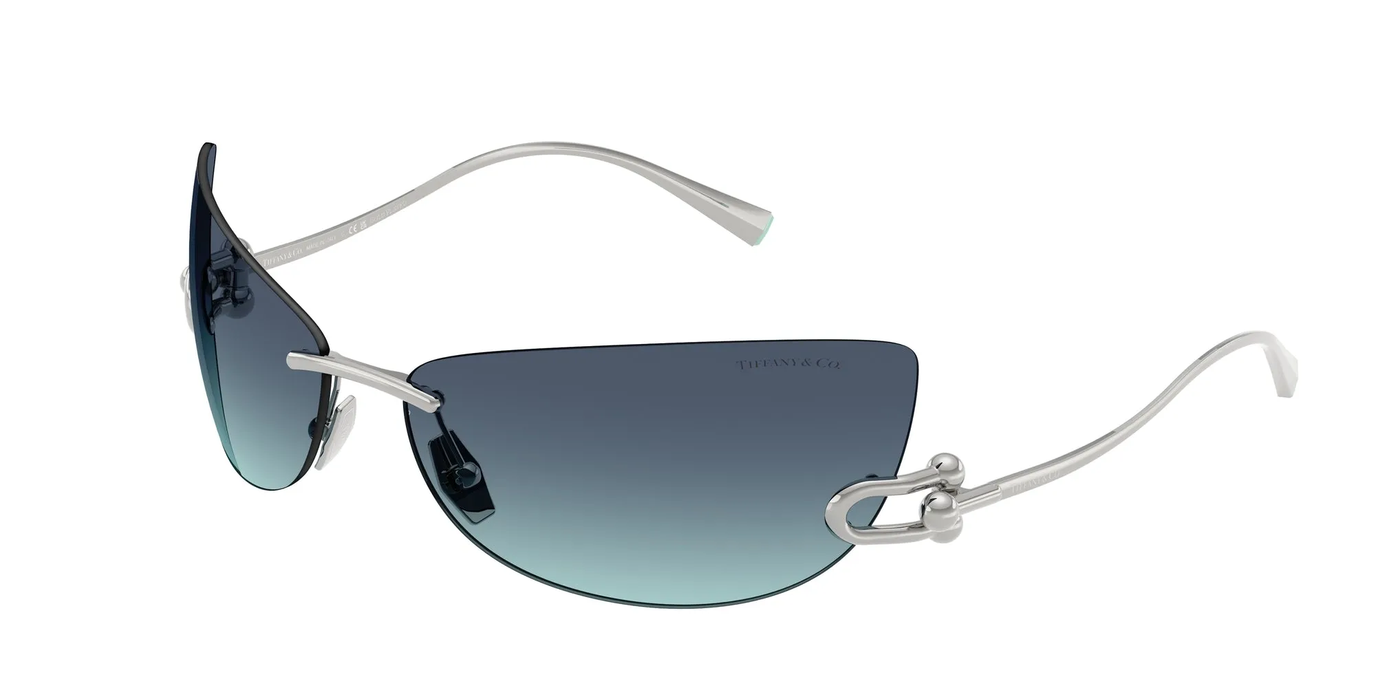 Tiffany TF3112K 62139S Occhiali da sole Metallo Argento Blu Geometrica Normale Sfumato - immagine 1