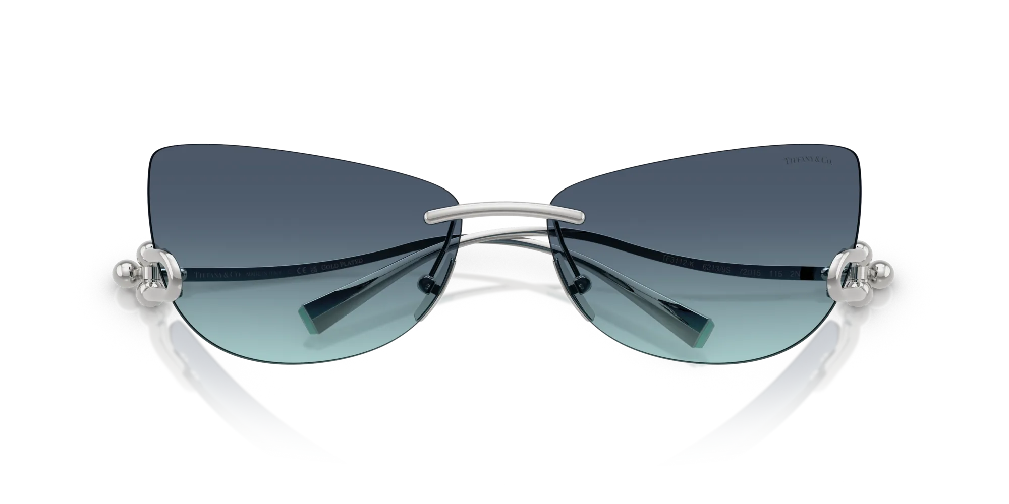Tiffany TF3112K 62139S Occhiali da sole Metallo Argento Blu Geometrica Normale Sfumato - immagine 2