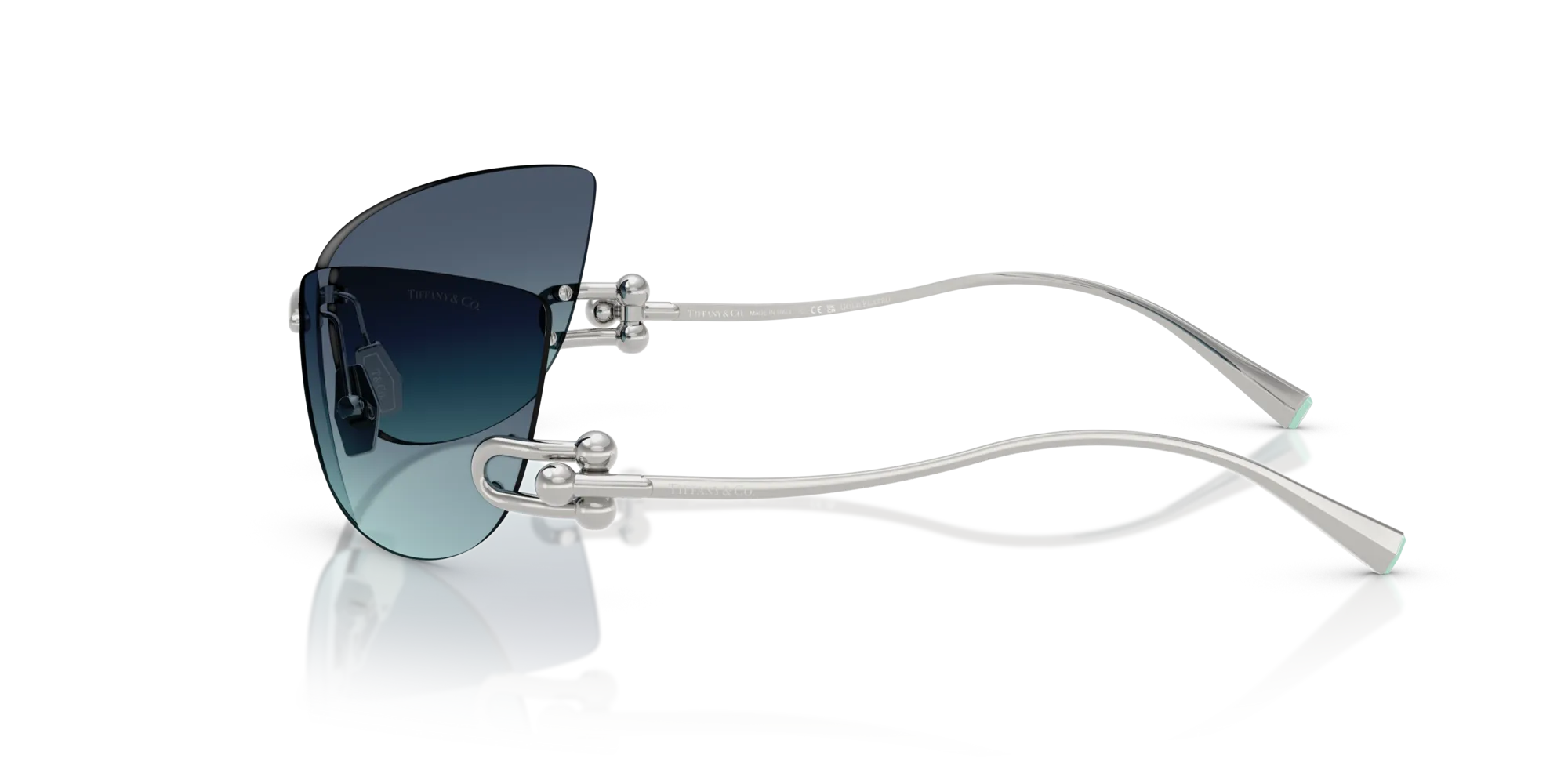 Tiffany TF3112K 62139S Occhiali da sole Metallo Argento Blu Geometrica Normale Sfumato - immagine 4