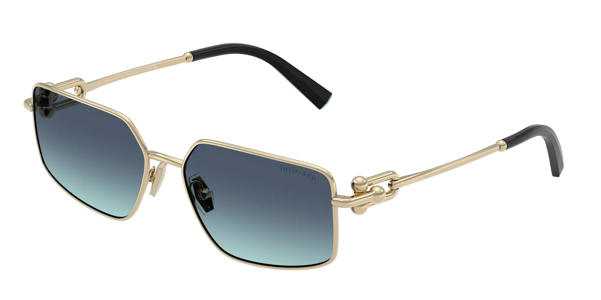 Tiffany TF3111 62029S Occhiali da sole Metallo Oro Blu Squadrata Normale Sfumato - immagine 1