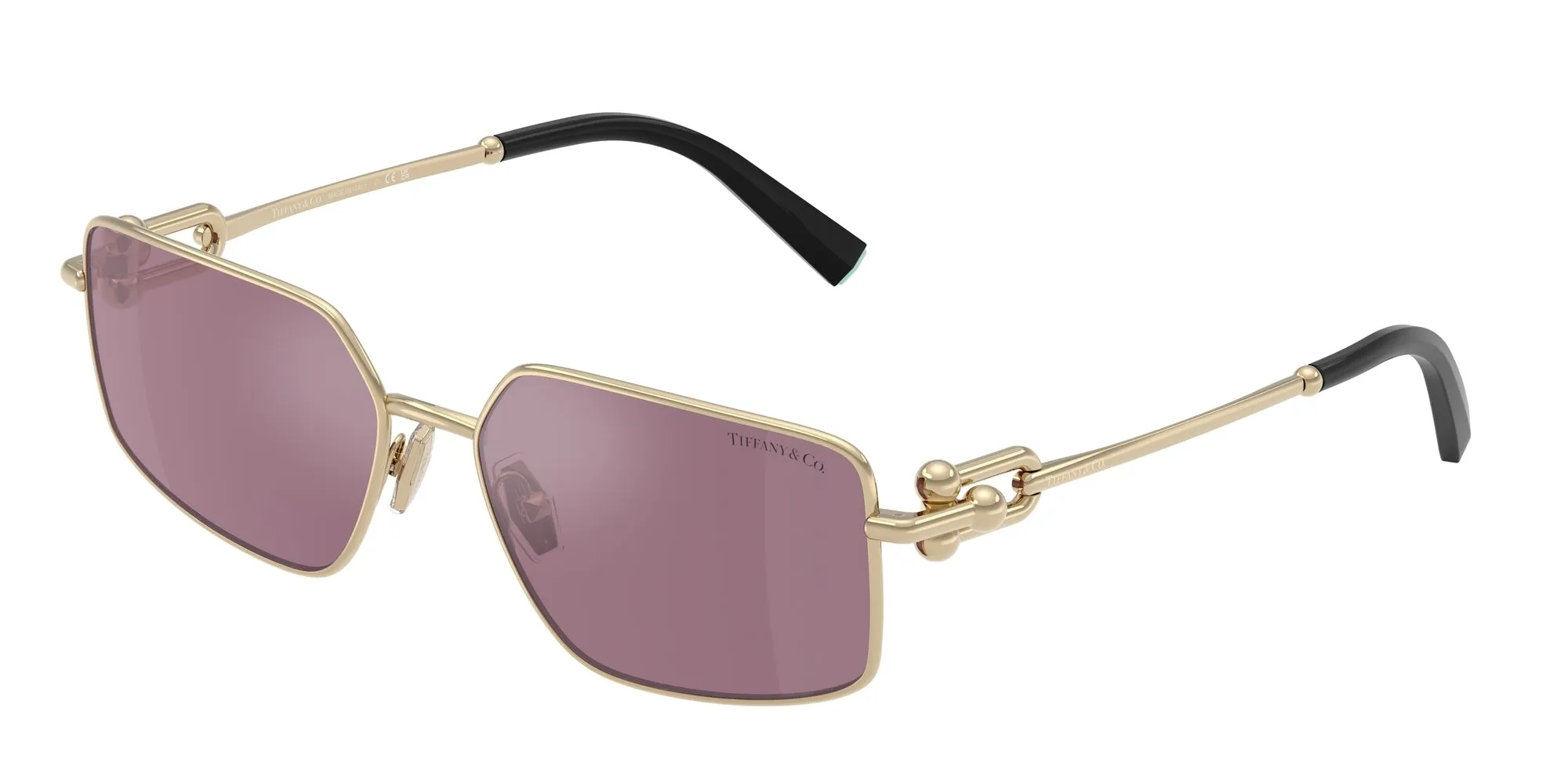 Tiffany TF3111 6194AK Occhiali da sole Metallo Oro Viola Squadrata Normale - immagine 1