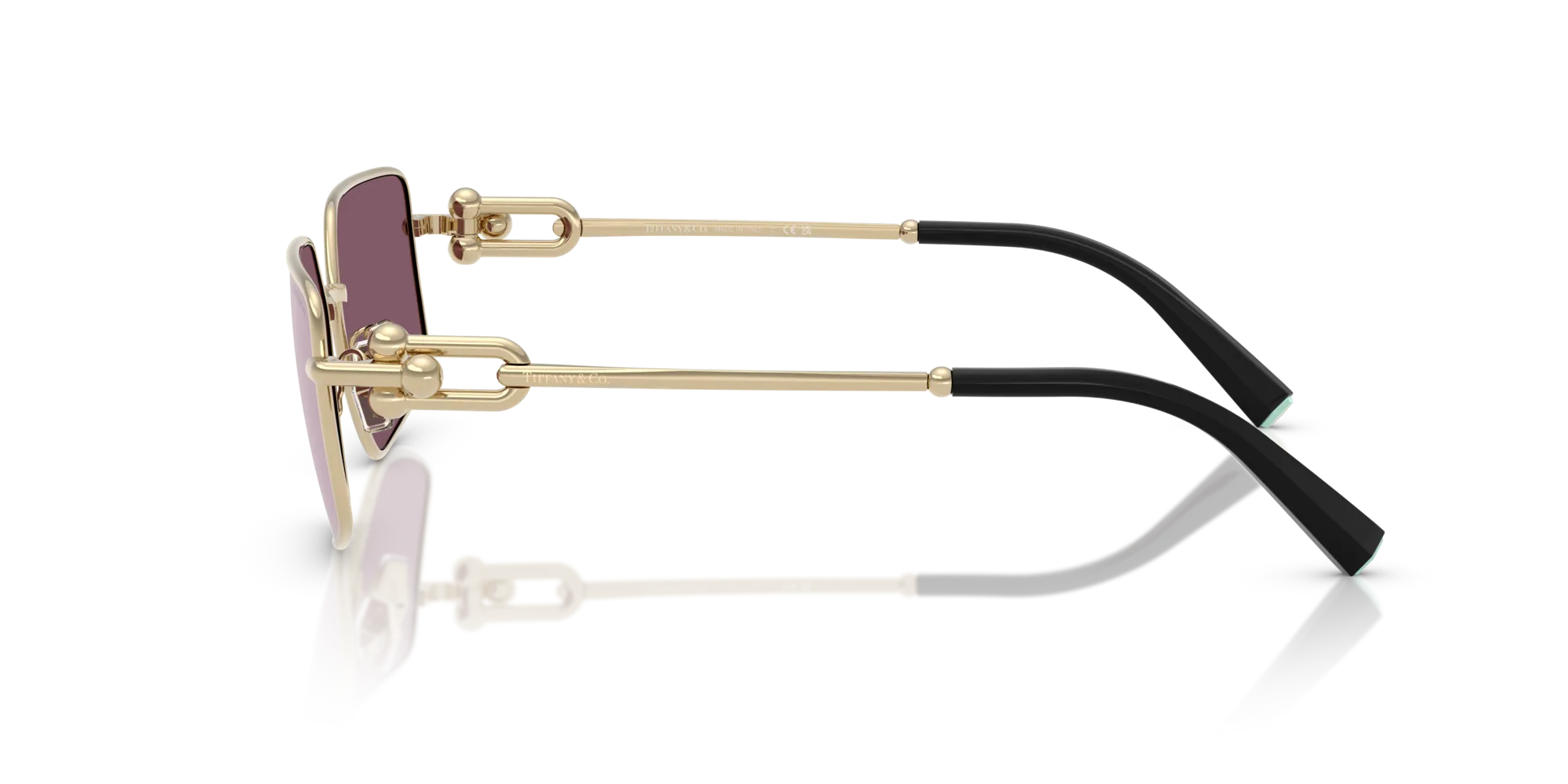 Tiffany TF3111 6194AK Occhiali da sole Metallo Oro Viola Squadrata Normale - immagine 4