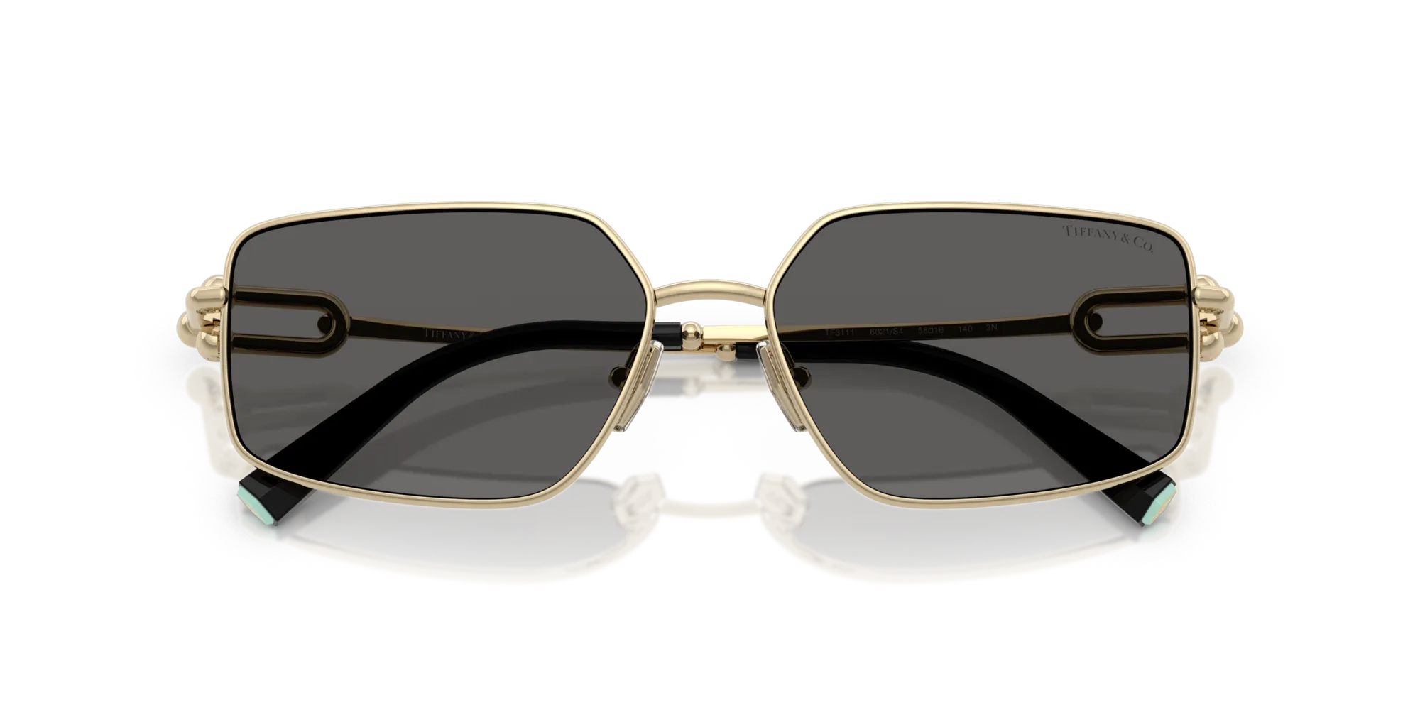 Tiffany TF3111 6021S4 Occhiali da sole Metallo Oro Grigio Squadrata Normale - immagine 2