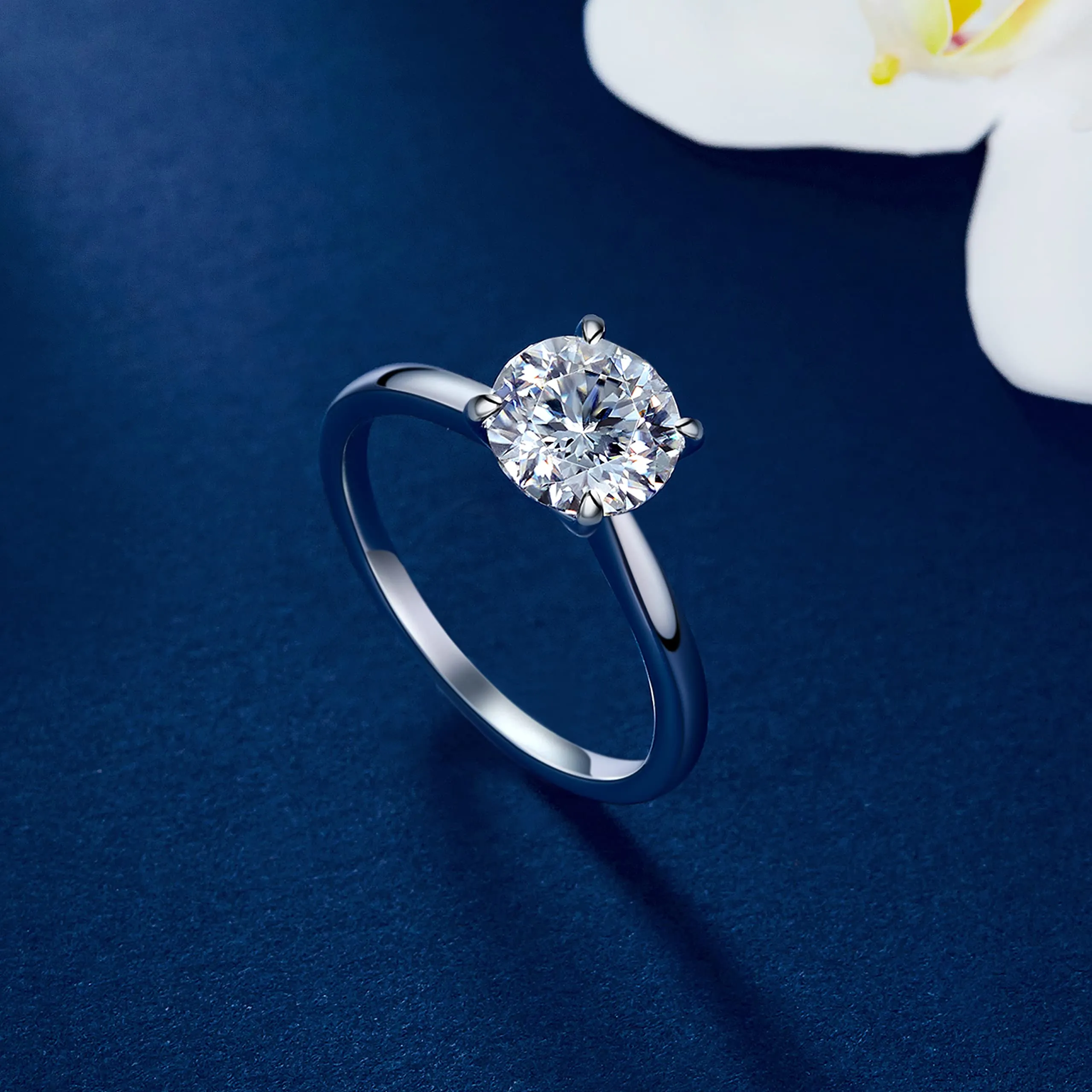 MomentWish Anello Moissanite Donna 1ct Fidanzamento Argento 925 Taglia 56 - immagine 9
