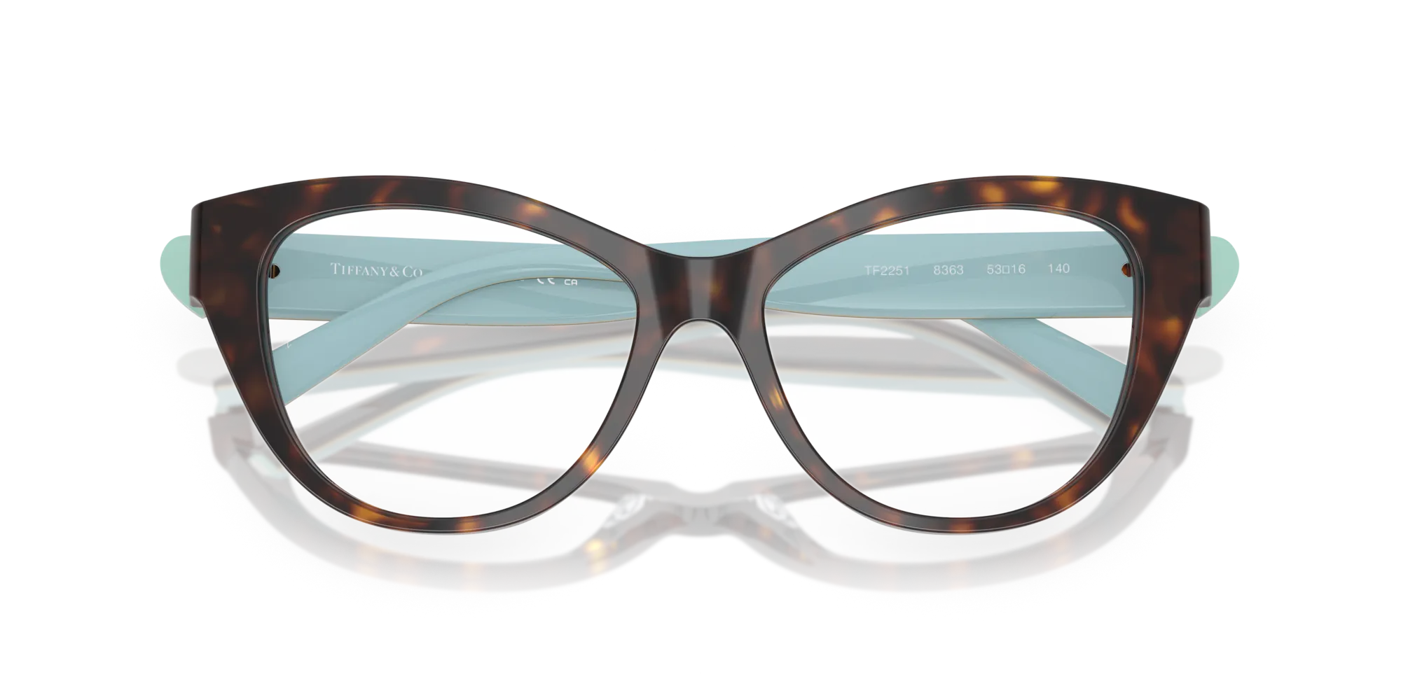 Tiffany TF2251 8363 Montature da vista Acetato Tartaruga Cat Eye Normale - immagine 2