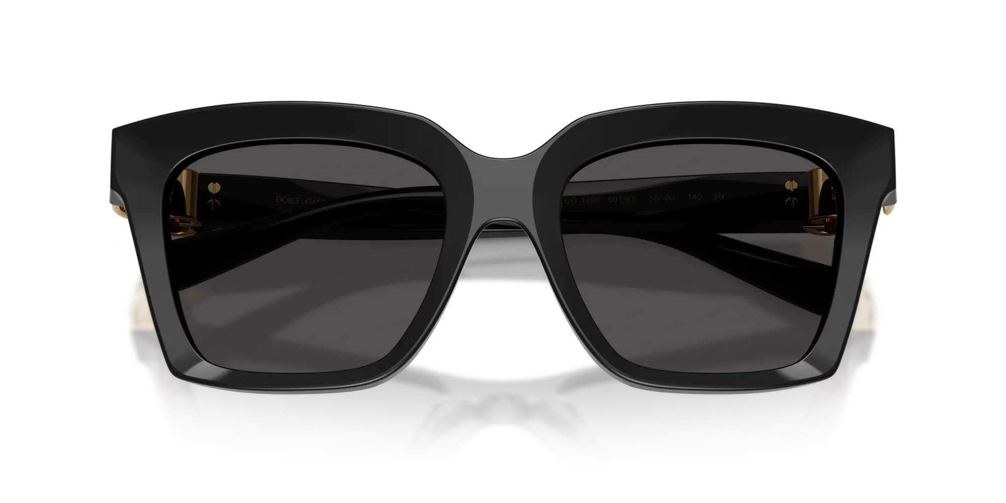 Dolce & Gabbana DG4498 501/87 Occhiali da sole Acetato Nero Grigio Squadrata Normale - immagine 2