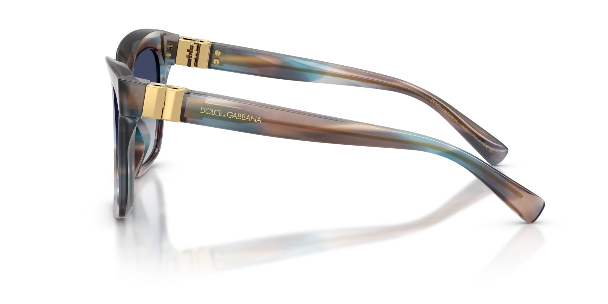 Dolce & Gabbana DG4498 344814 Occhiali da sole Acetato Blu Squadrata Normale Sfumato - immagine 4
