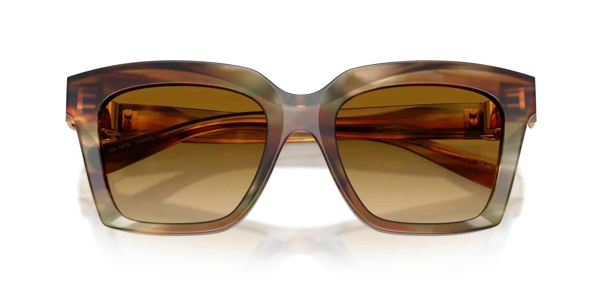 Dolce & Gabbana DG4498 34462L Occhiali da sole Acetato Marrone Giallo Squadrata Normale Sfumato - immagine 2