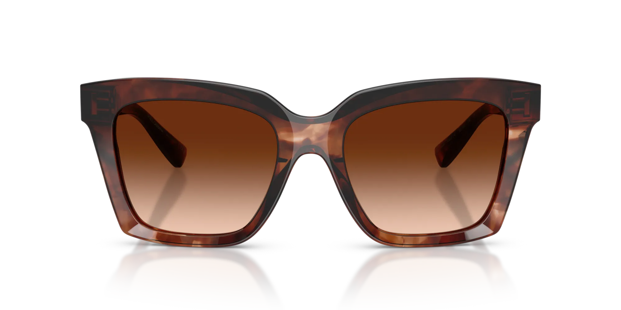 Dolce & Gabbana DG4498 322274 Occhiali da sole Acetato Rosso Marrone Squadrata Normale Sfumato - immagine 3