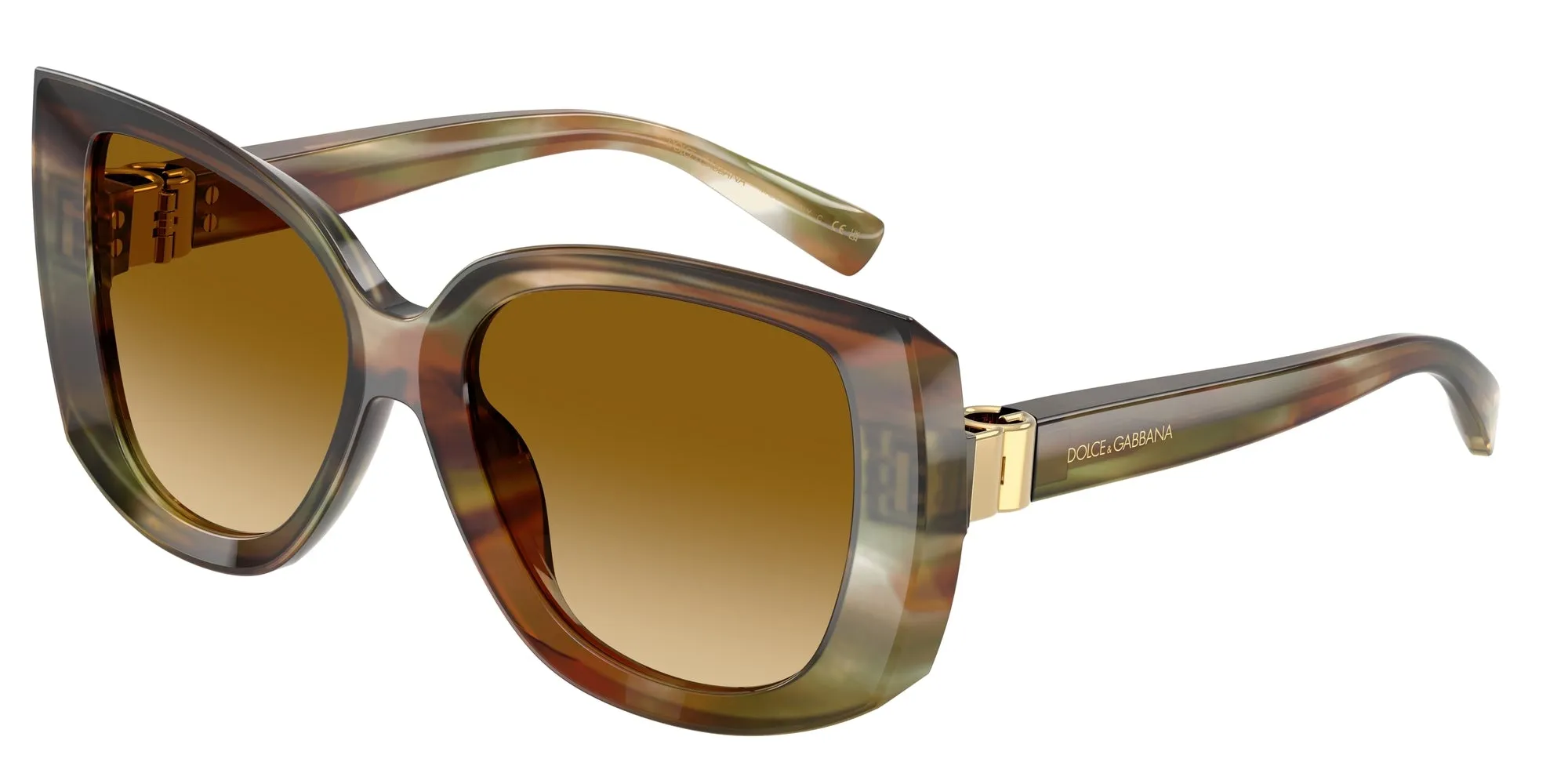 Dolce & Gabbana DG4495 34462L Occhiali da sole Acetato Marrone Giallo Squadrata Normale Sfumato - immagine 1