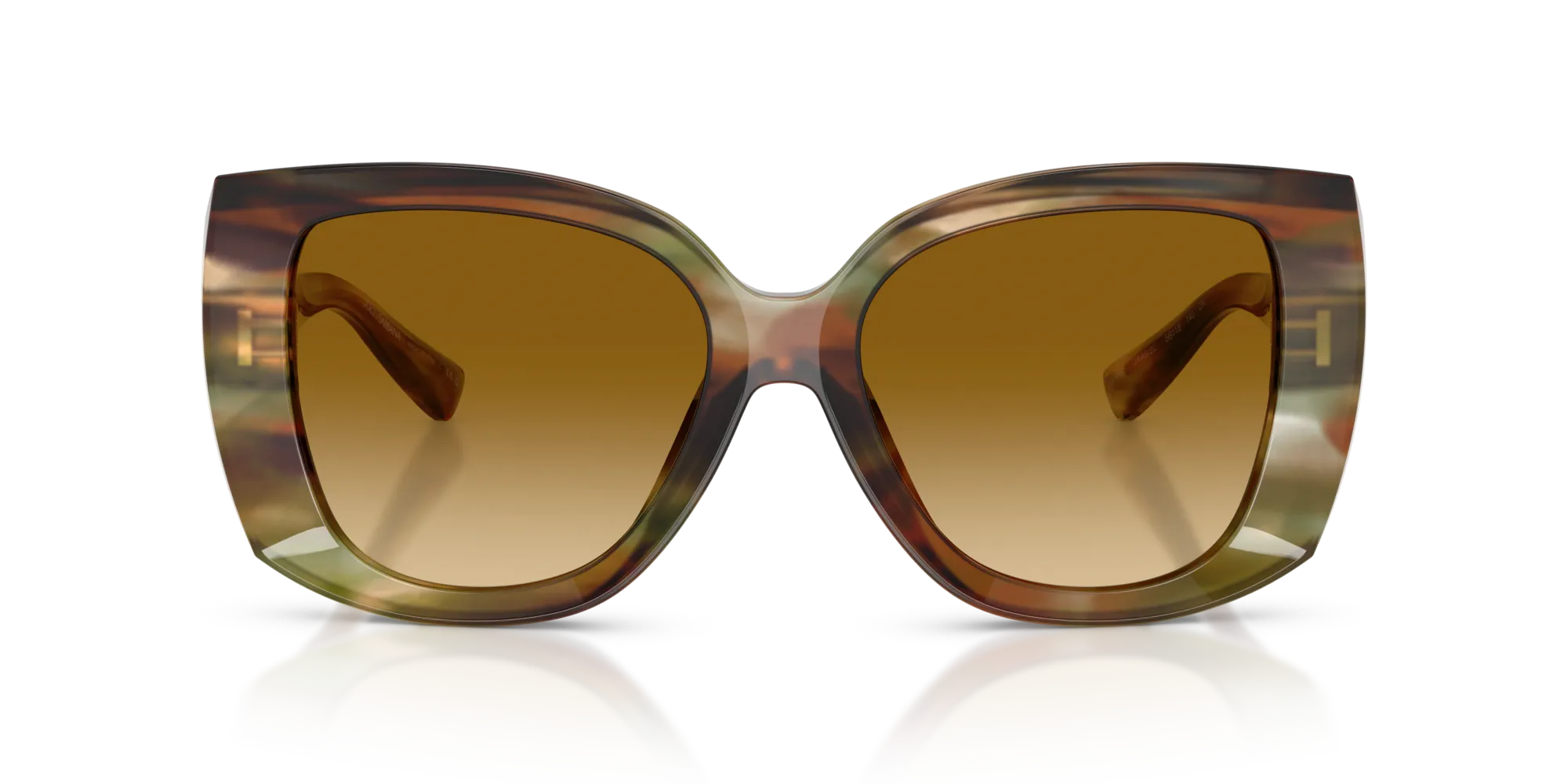 Dolce & Gabbana DG4495 34462L Occhiali da sole Acetato Marrone Giallo Squadrata Normale Sfumato - immagine 3