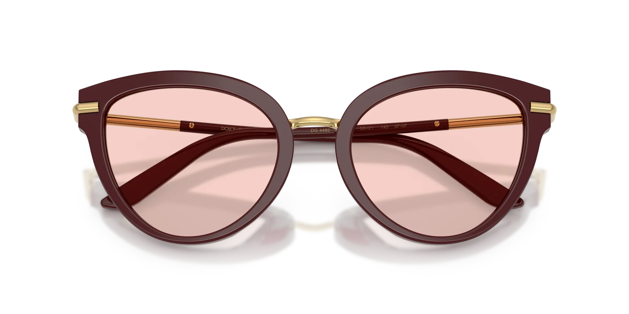 Dolce & Gabbana DG4492 3091P5 Occhiali da sole Acetato Rosso Rosa Farfalla Fotocromatiche - immagine 2