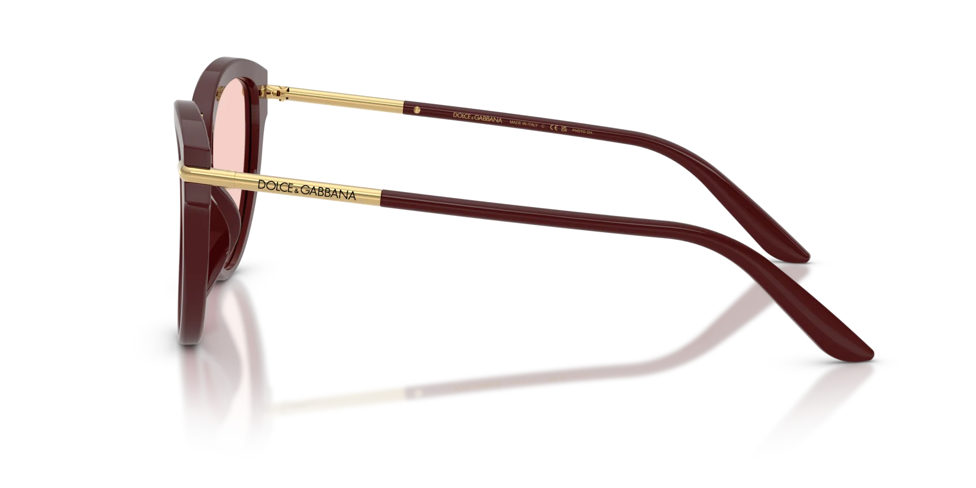Dolce & Gabbana DG4492 3091P5 Occhiali da sole Acetato Rosso Rosa Farfalla Fotocromatiche - immagine 4