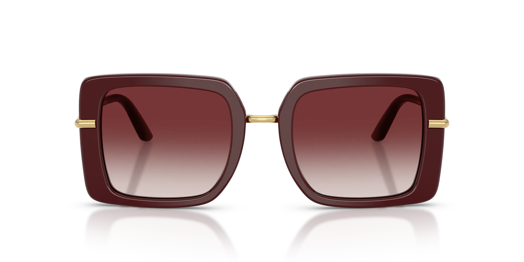 Dolce & Gabbana DG4491 30918H Occhiali da sole Acetato Rosso Bordeaux Squadrata Normale Sfumato - immagine 3