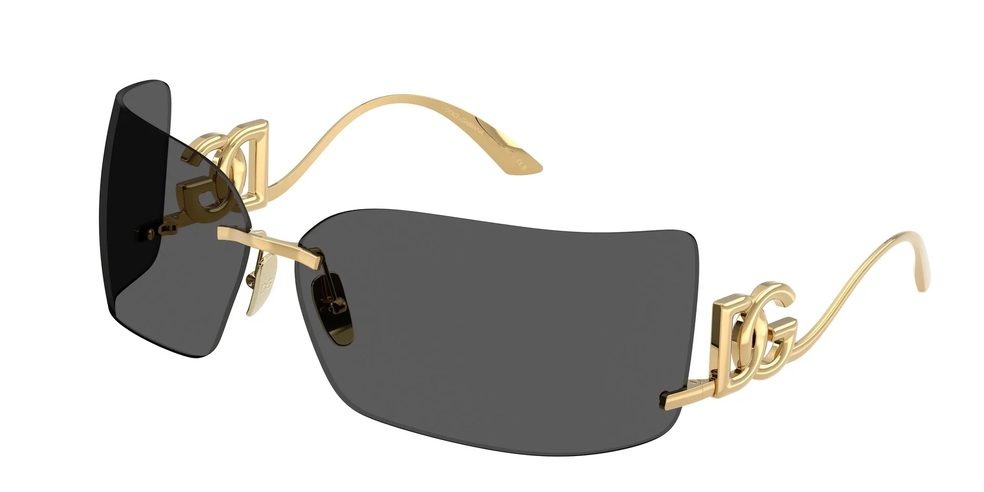 Dolce & Gabbana DG2319 02/87 Occhiali da sole Metallo Oro Grigio Squadrata Normale - immagine 1