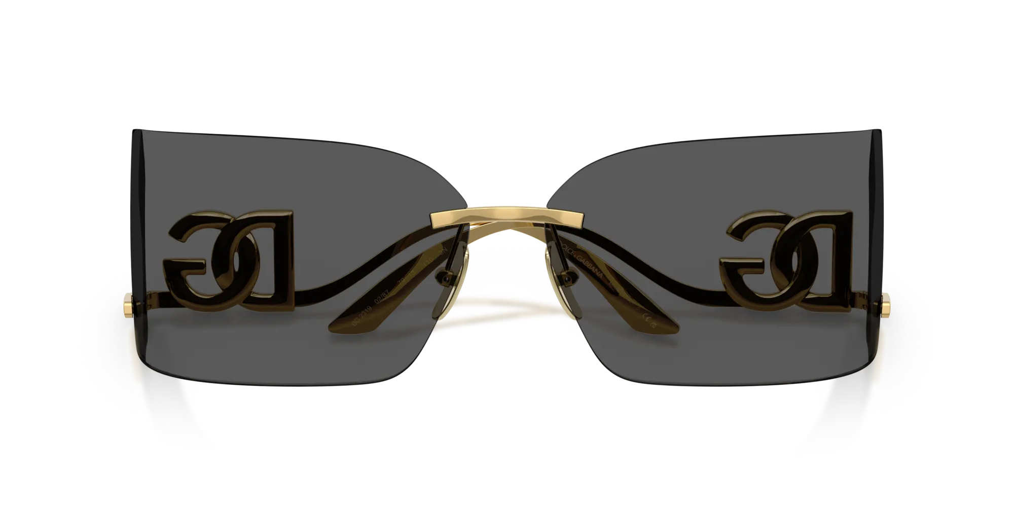 Dolce & Gabbana DG2319 02/87 Occhiali da sole Metallo Oro Grigio Squadrata Normale - immagine 2