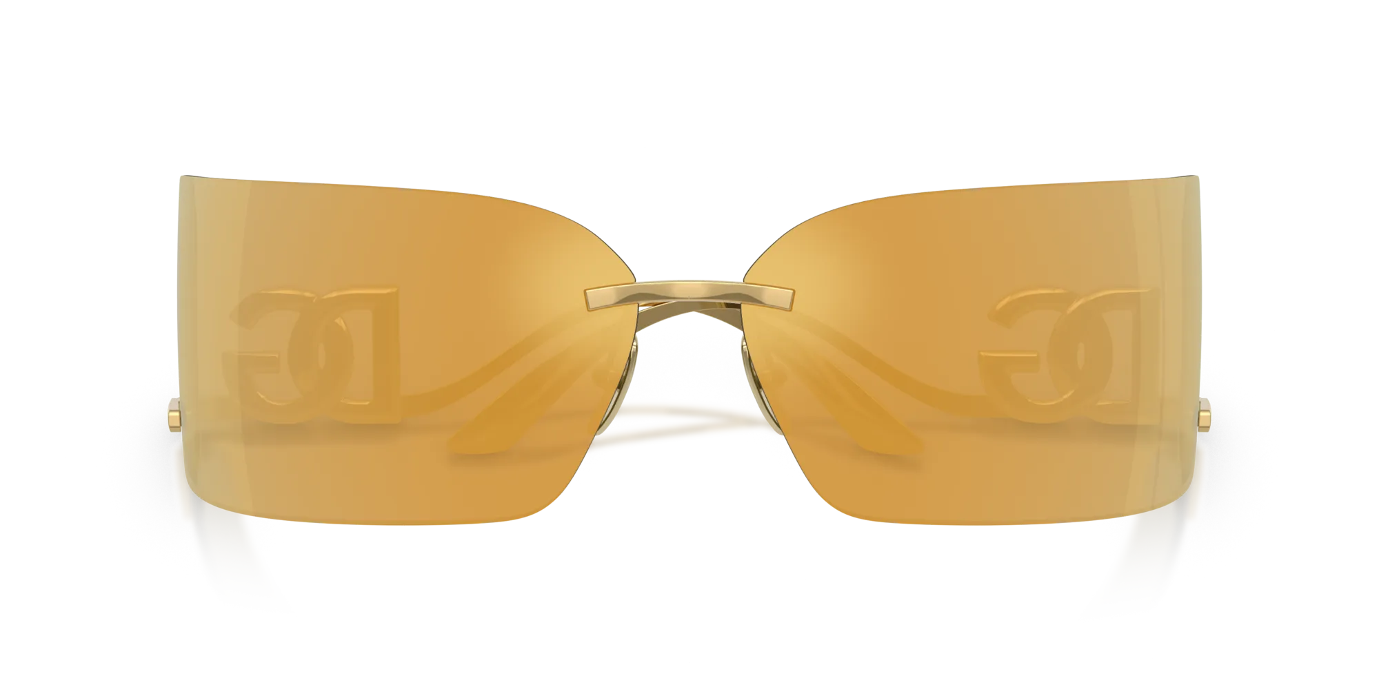 Dolce & Gabbana DG2319 02/5A Occhiali da sole Metallo Oro Marrone Squadrata Specchiate - immagine 2