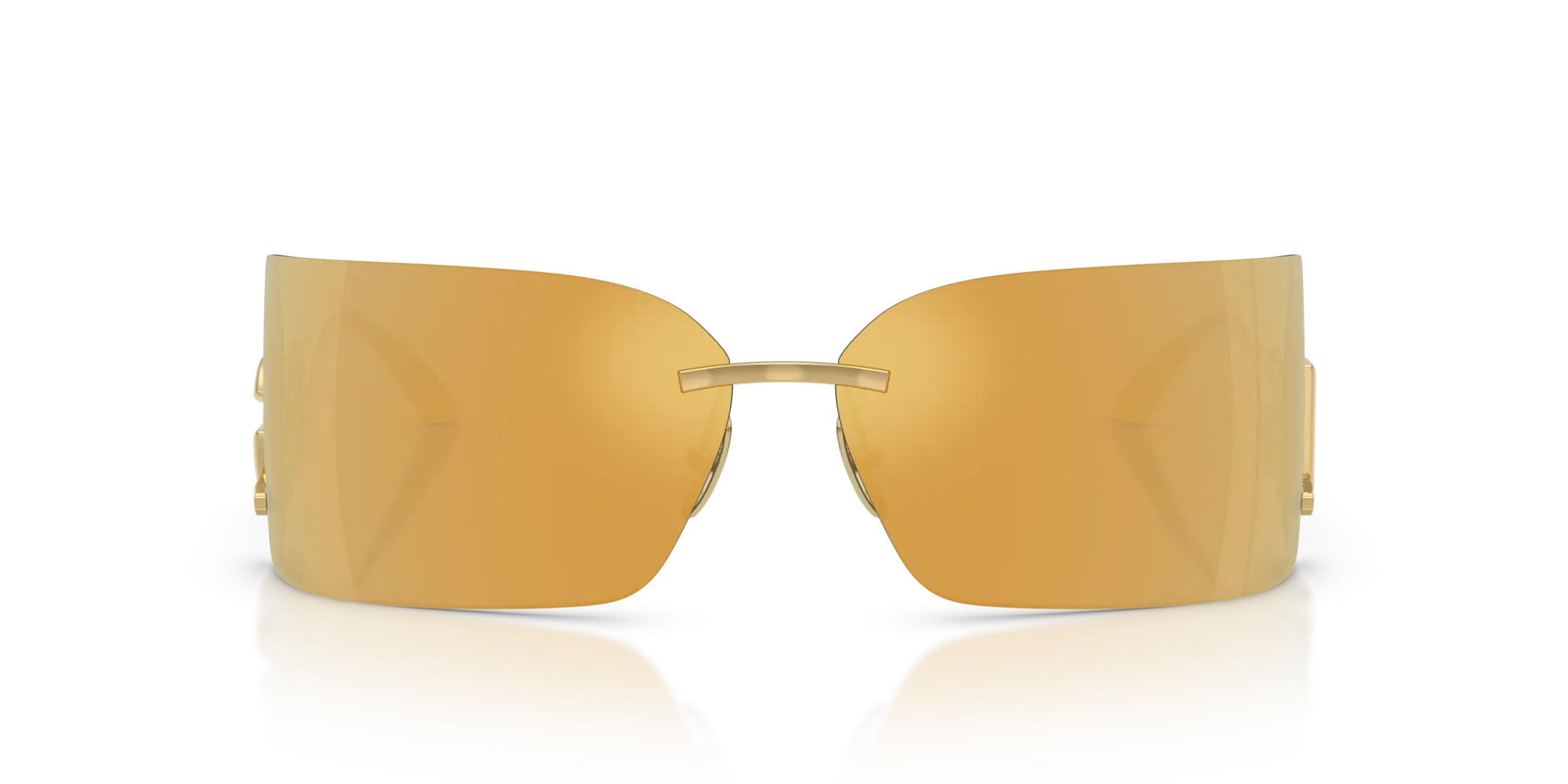 Dolce & Gabbana DG2319 02/5A Occhiali da sole Metallo Oro Marrone Squadrata Specchiate - immagine 3