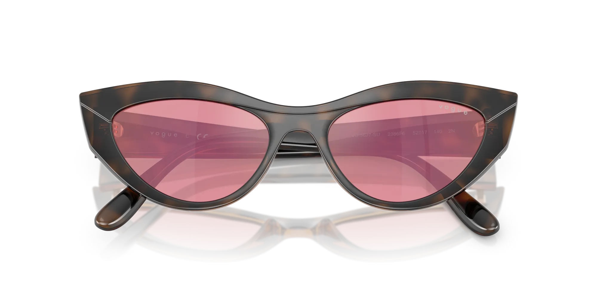 VOGUE EYEWEAR VO5637SU 2386F6 Occhiali da sole Nylon Marrone Cat Eye Specchiate - immagine 2