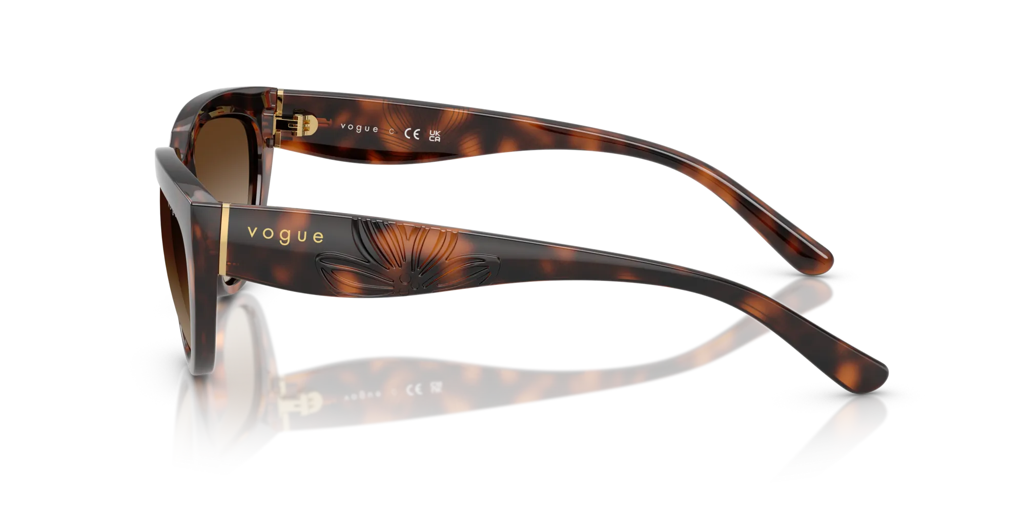VOGUE EYEWEAR VO5629S 271813 Occhiali da sole Nylon Marrone Geometrica Normale ["Sfumato"] - immagine 4