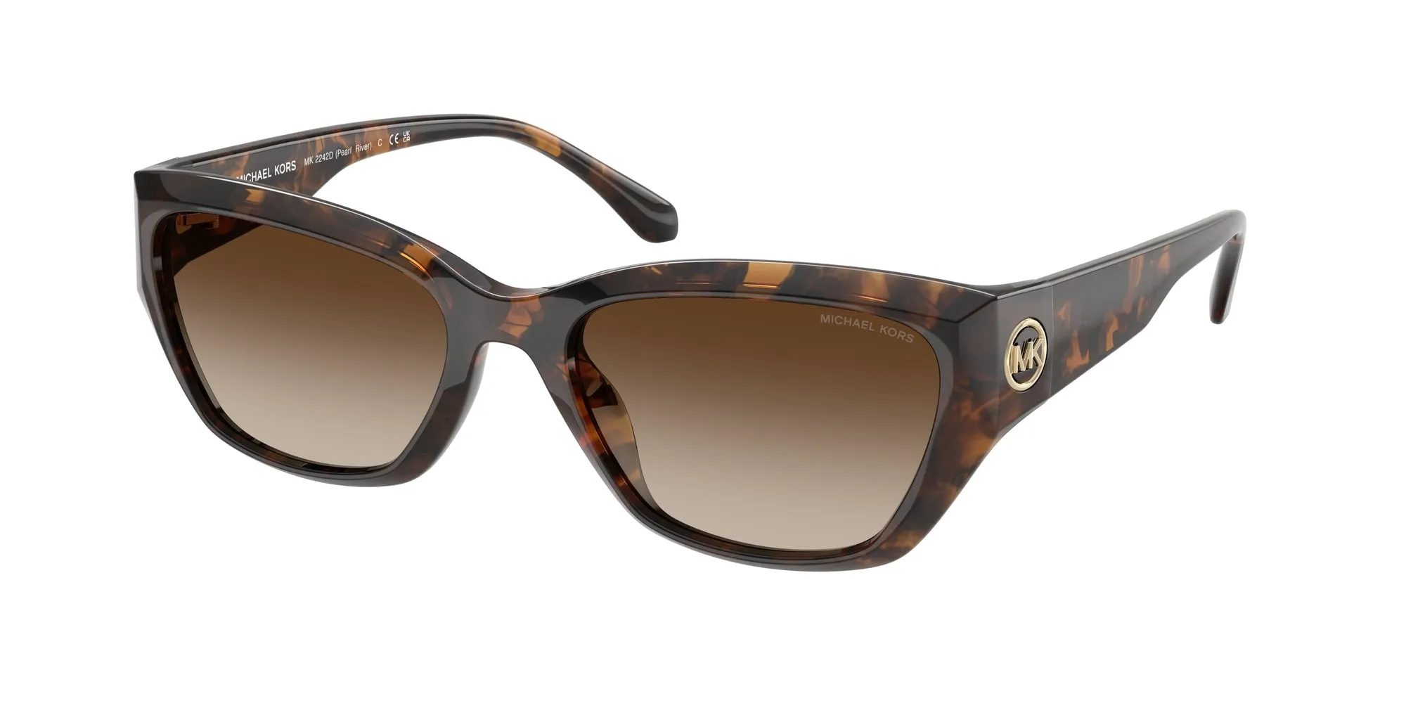 Michael Kors MK2242D PEARL RIVER 300613 Occhiali da sole Iniettato Tartaruga Cat Eye Normale Sfumato - immagine 1