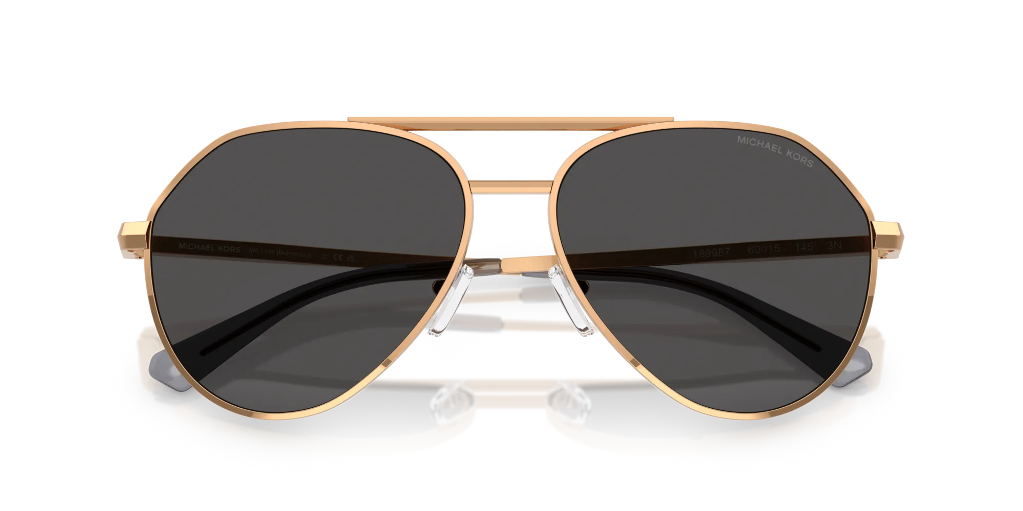 Michael Kors MK1168 BRENTWOOD 189987 Occhiali da sole Metallo Oro Grigio Pilot Normale - immagine 2