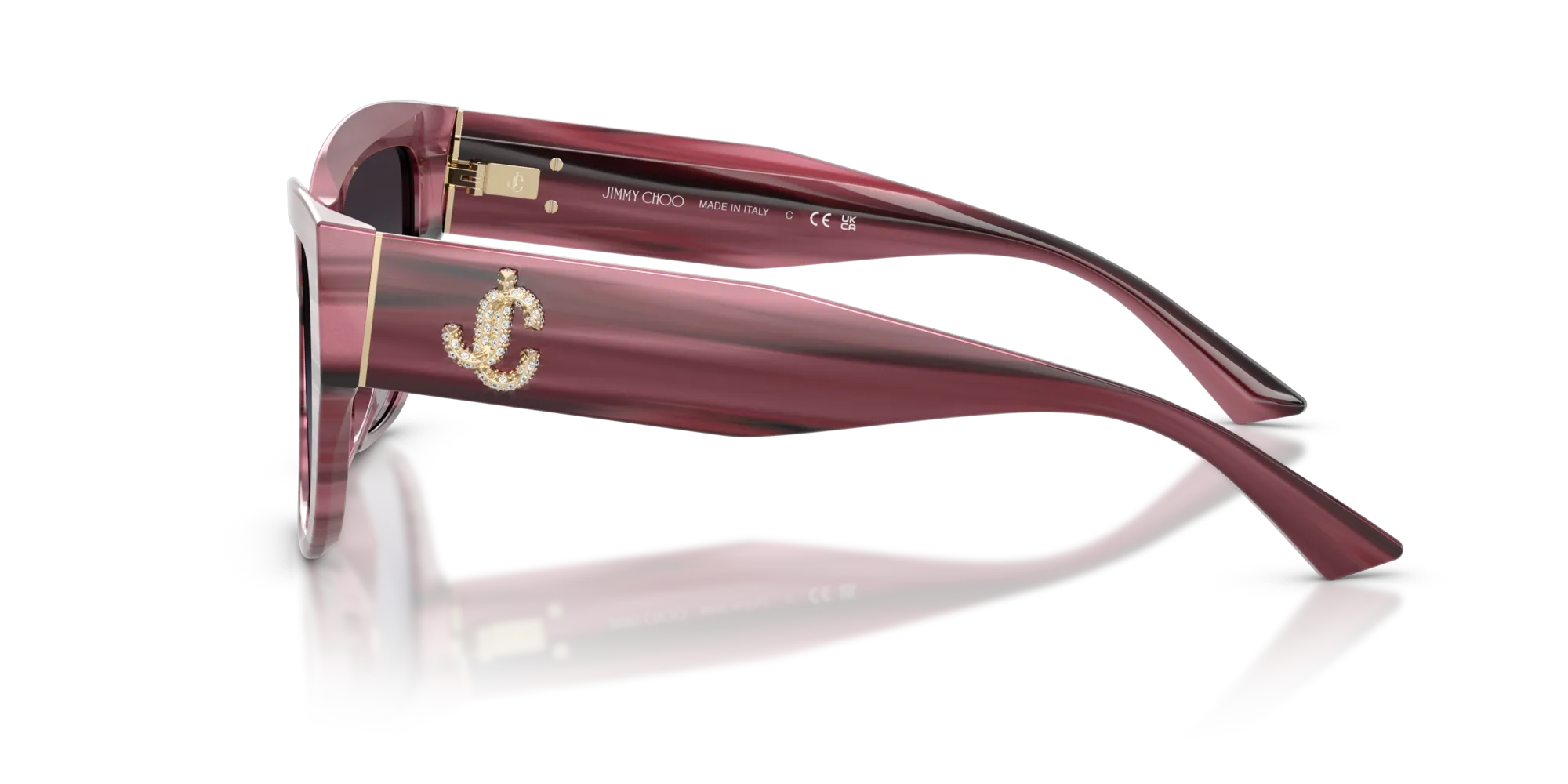 Jimmy Choo JC5039BU 50648G Occhiali da sole Acetato Viola Pillow Normale Sfumato - immagine 4