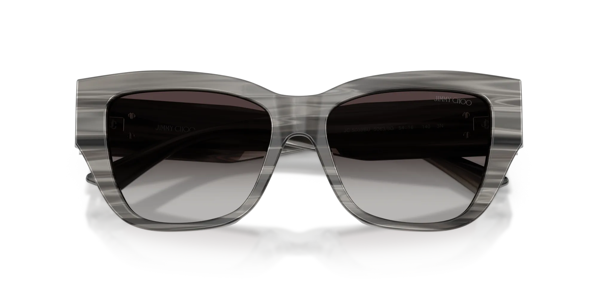 Jimmy Choo JC5039BU 50638G Occhiali da sole Acetato Nero Pillow Normale Sfumato - immagine 2